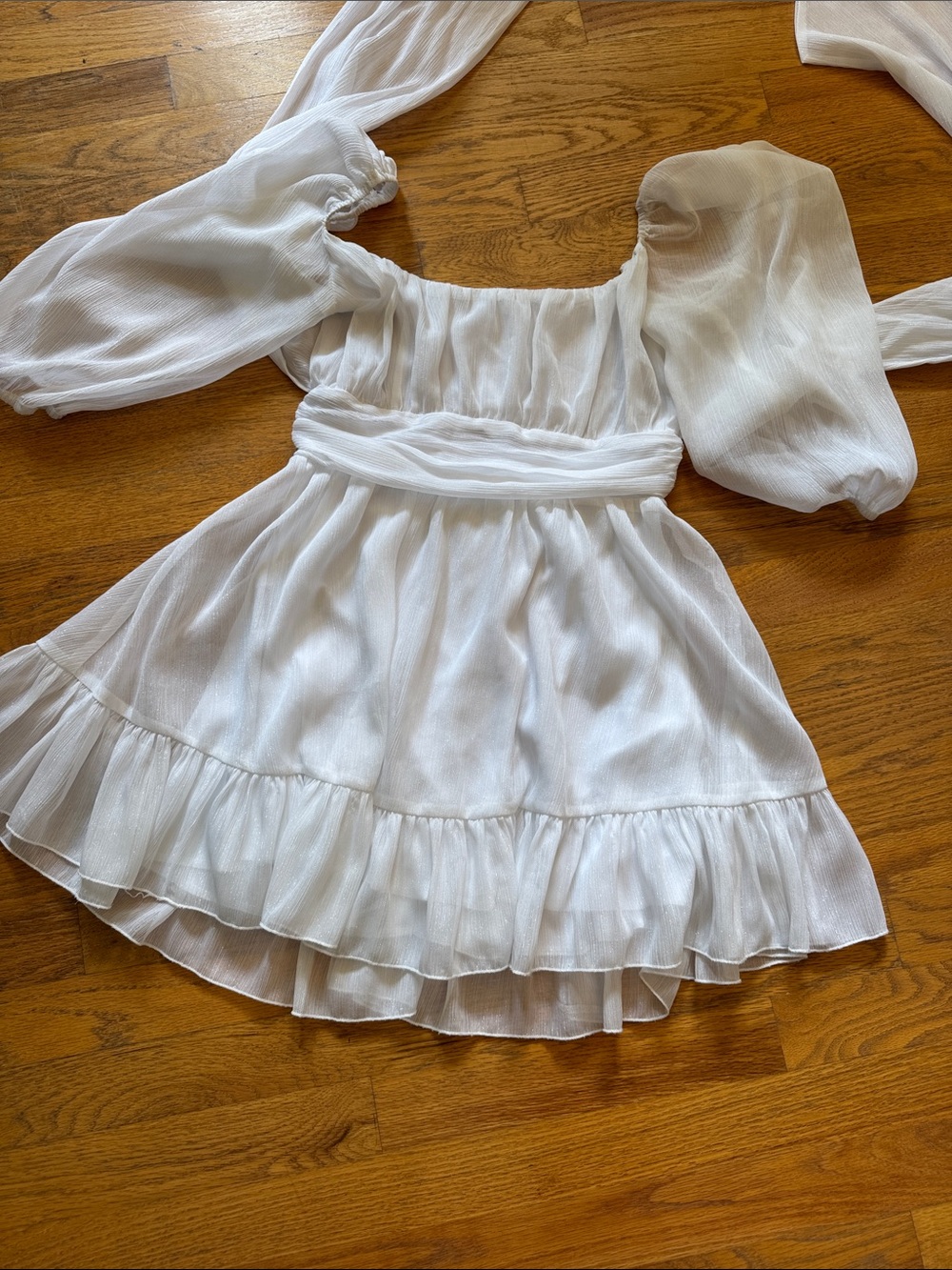 Lucy in the Sky White Puff Sleeve Mini Dress